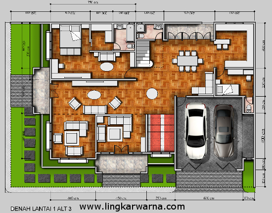 Detail Denah Rumah Hook 1 Lantai Nomer 51