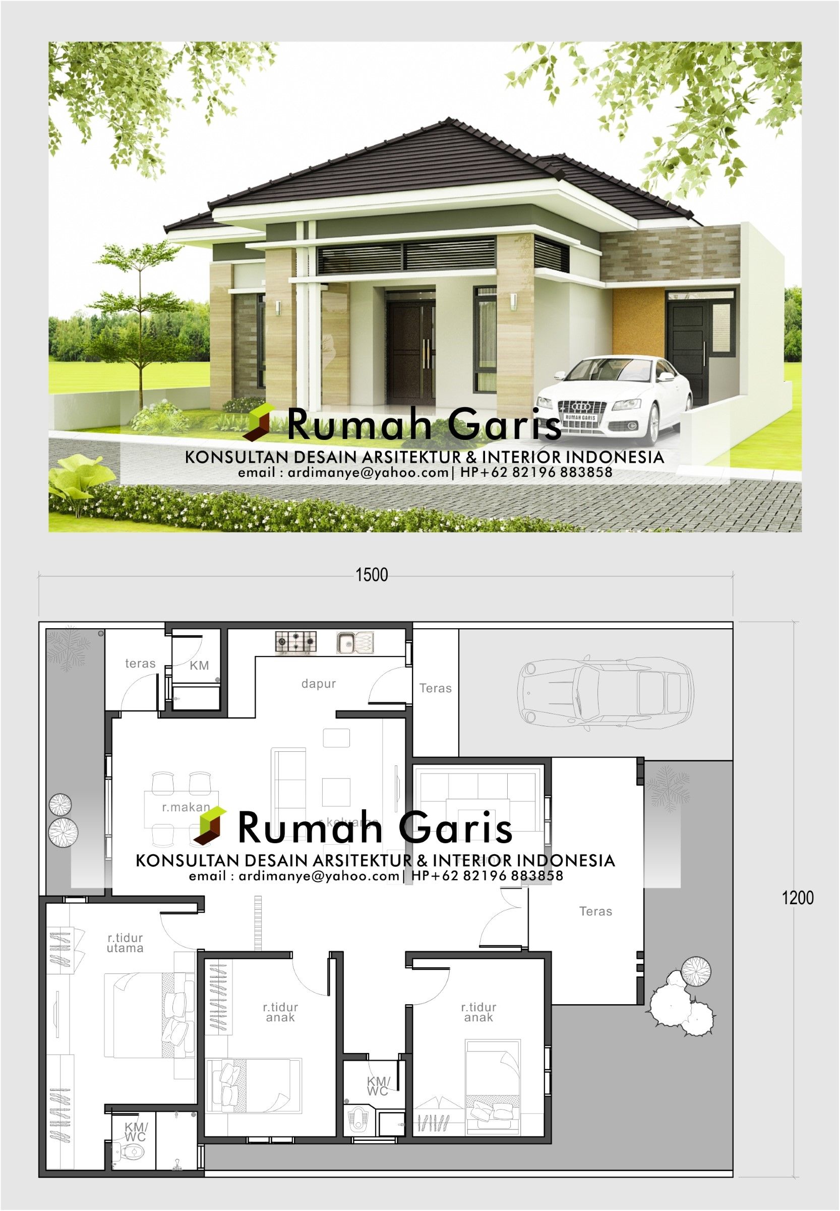 Detail Denah Rumah Hook 1 Lantai Nomer 54