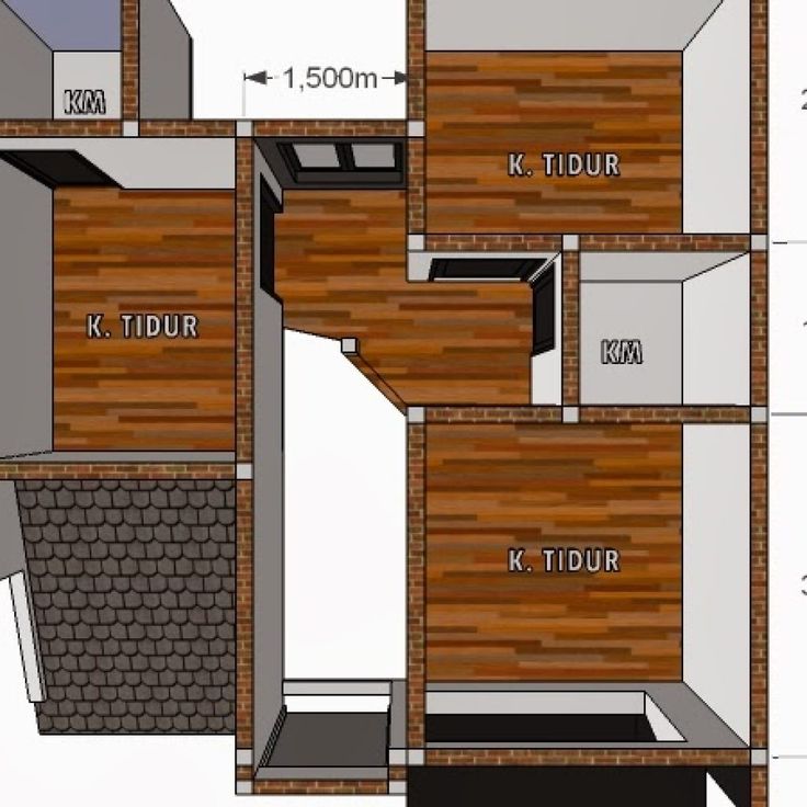 Detail Denah Rumah Kayu 3 Kamar Nomer 18