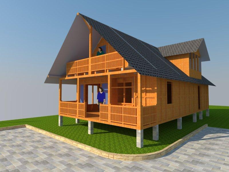 Detail Denah Rumah Kayu 3 Kamar Nomer 43