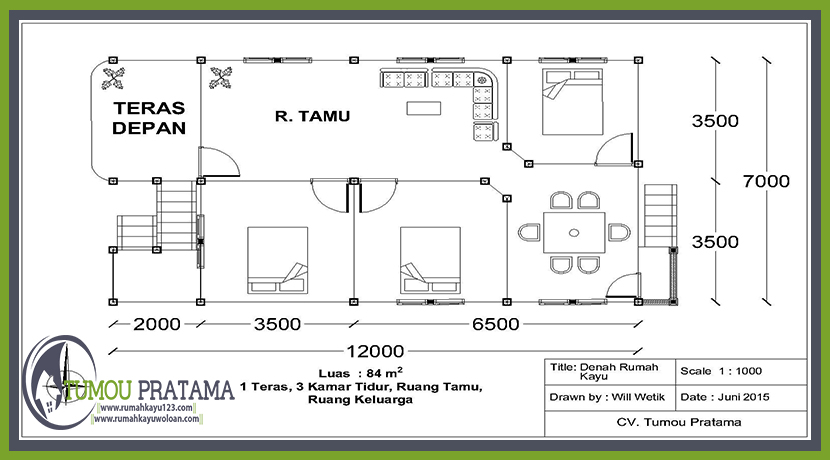 Detail Denah Rumah Kayu Minimalis Nomer 52