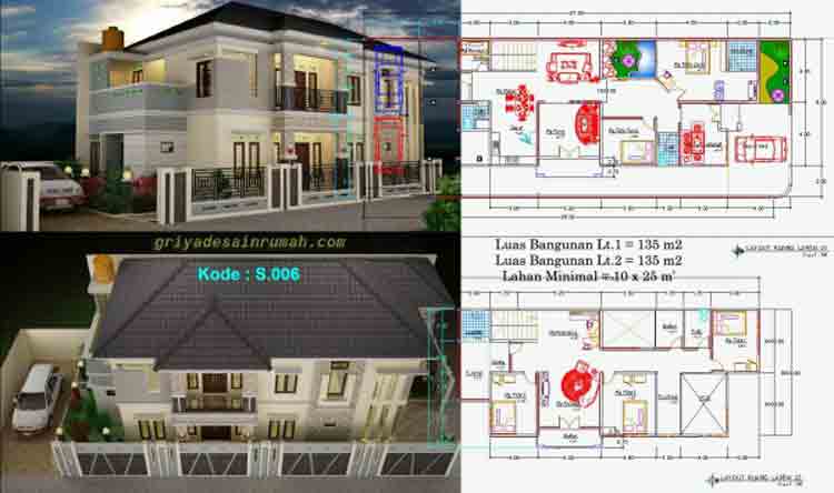 Detail Denah Rumah Mewah 2 Lantai Nomer 56