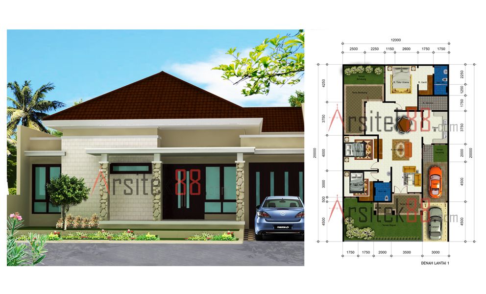 Denah Rumah Minimalis 13x10 - KibrisPDR