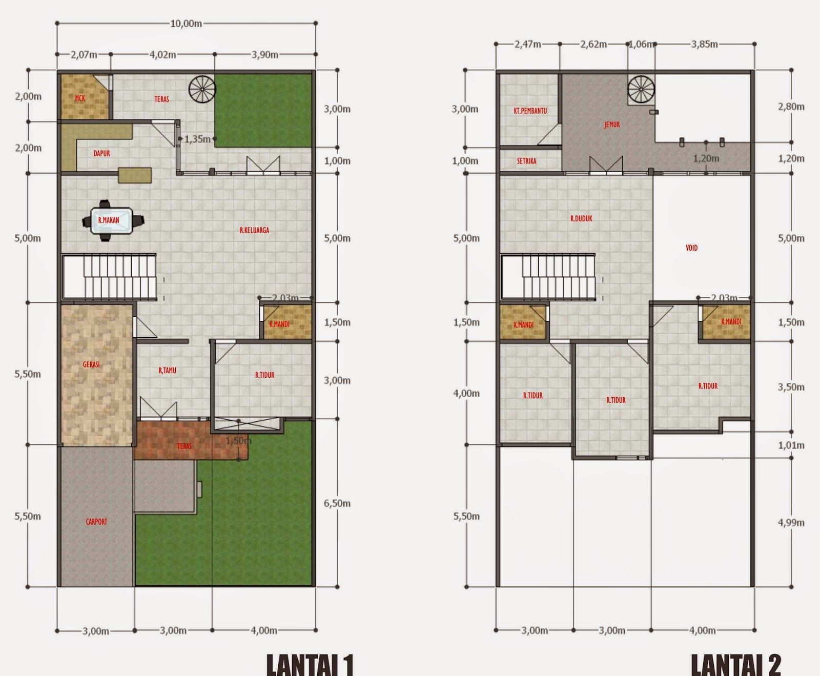 Detail Denah Rumah Minimalis 13x10 Nomer 6