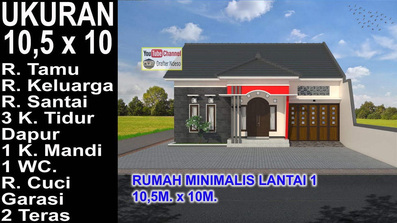 Detail Denah Rumah Minimalis 13x10 Nomer 55