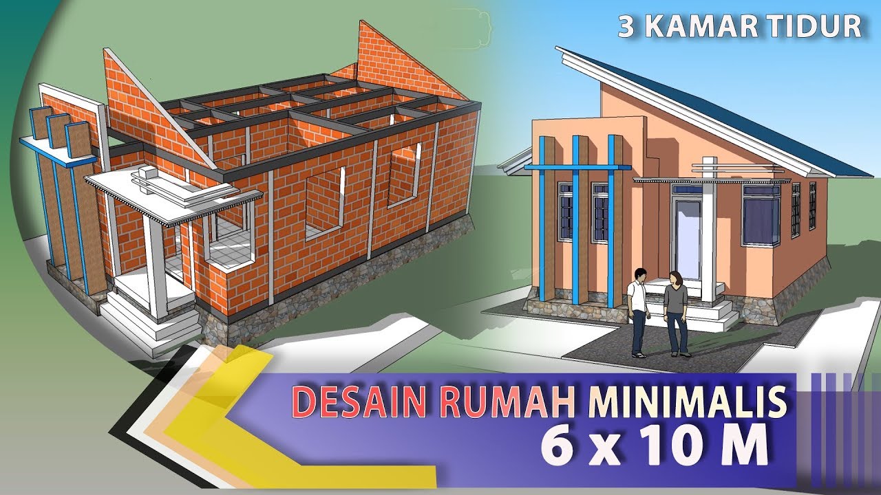 Detail Denah Rumah Minimalis 6x10 3 Kamar Nomer 26