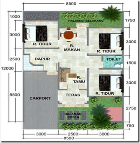 Detail Denah Rumah Minimalis Dengan Garasi Nomer 19