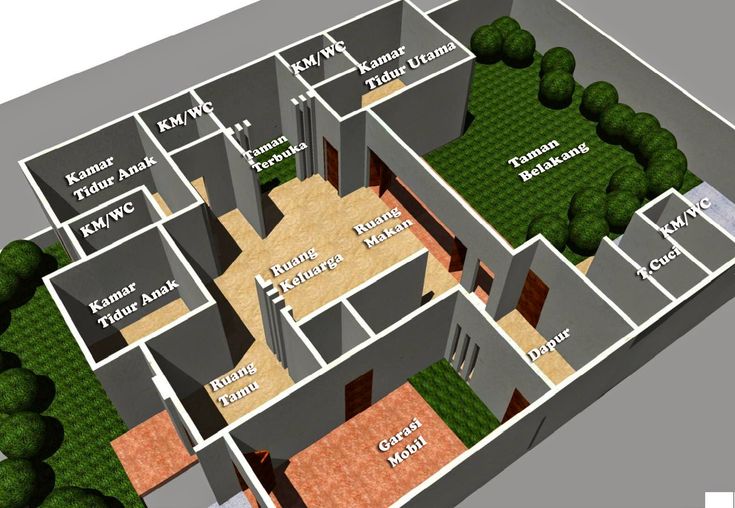 Detail Denah Rumah Minimalis Modern 1 Lantai Nomer 15