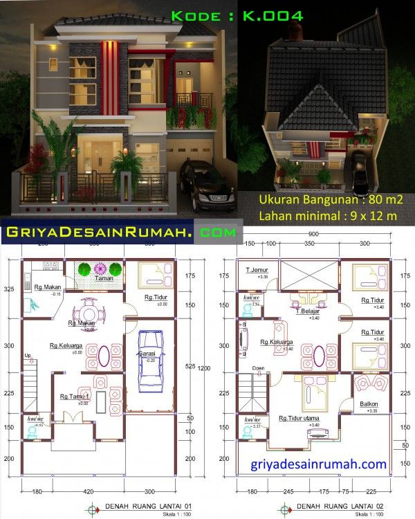 Detail Denah Rumah Minimalis Modern 2 Lantai Nomer 3