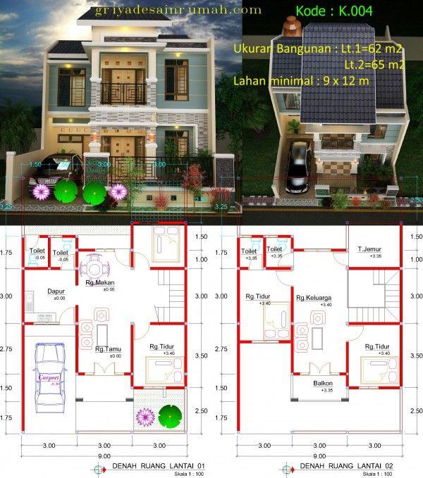 Download Denah Rumah Modern 2 Lantai Nomer 6