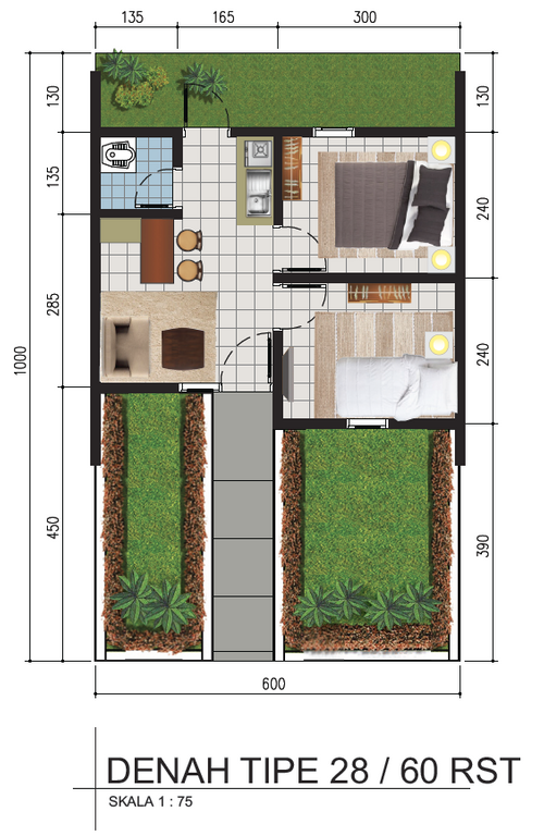 Detail Denah Rumah Perumnas Nomer 3