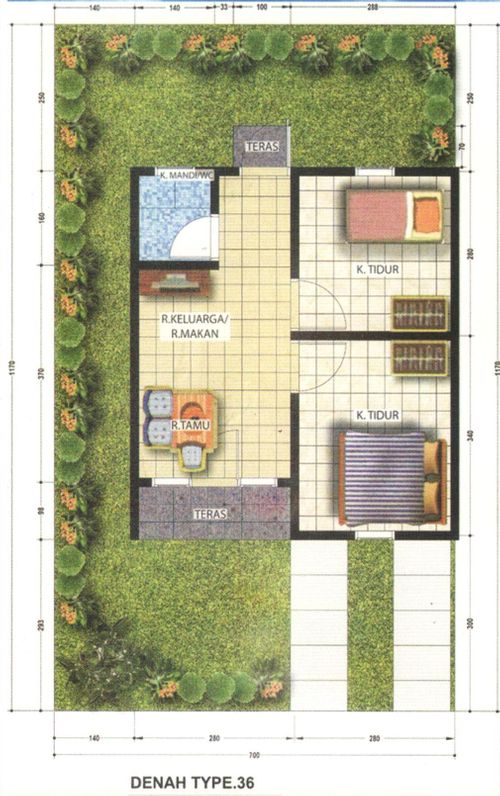 Detail Denah Rumah Perumnas Nomer 50