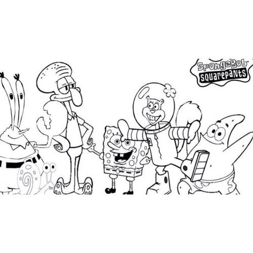 Detail Gambar Spongebob Untuk Mewarnai Nomer 6