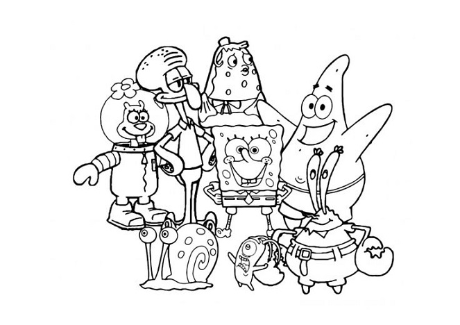 Detail Gambar Spongebob Untuk Mewarnai Nomer 9