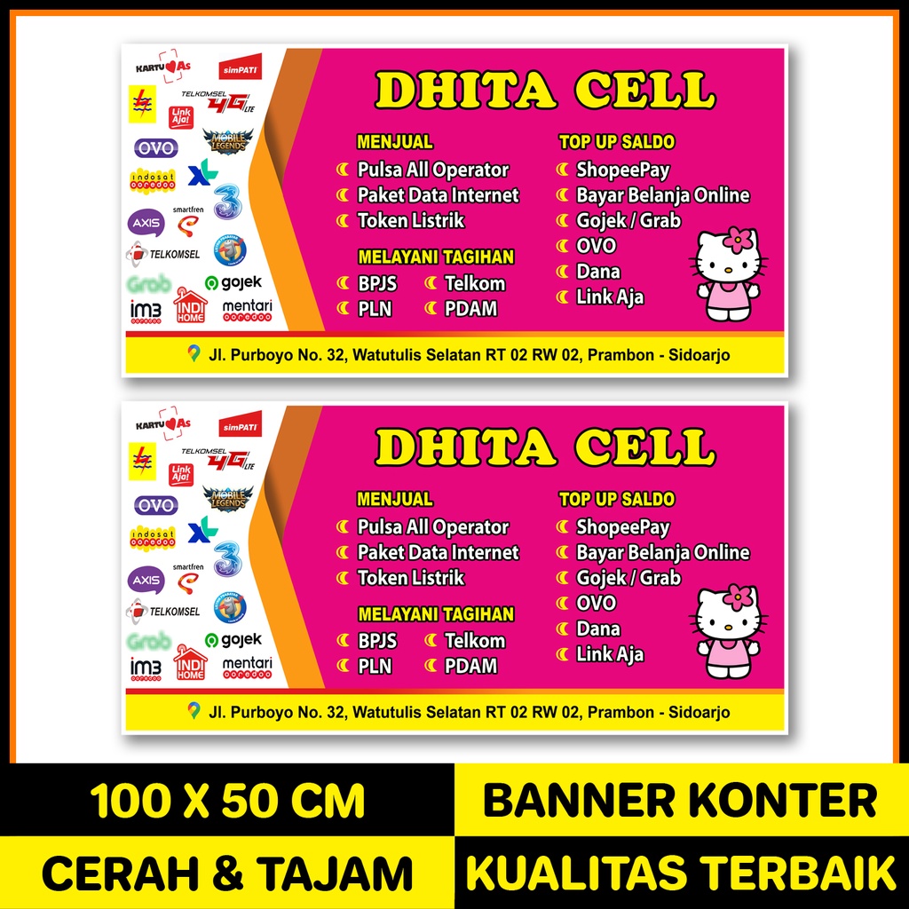 Detail Gambar Stan Banner Konter Nomer 44