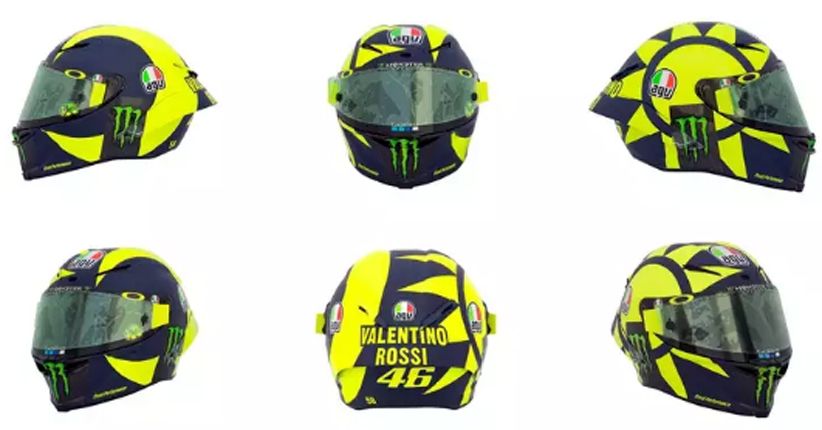 Detail Gambar Stiker Helm Valentino Rossi Nomer 12