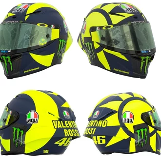 Detail Gambar Stiker Helm Valentino Rossi Nomer 20