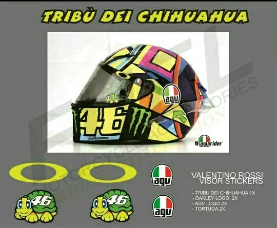 Detail Gambar Stiker Helm Valentino Rossi Nomer 5