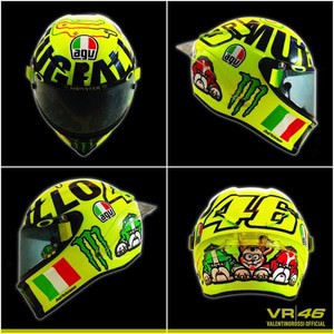 Detail Gambar Stiker Helm Valentino Rossi Nomer 6