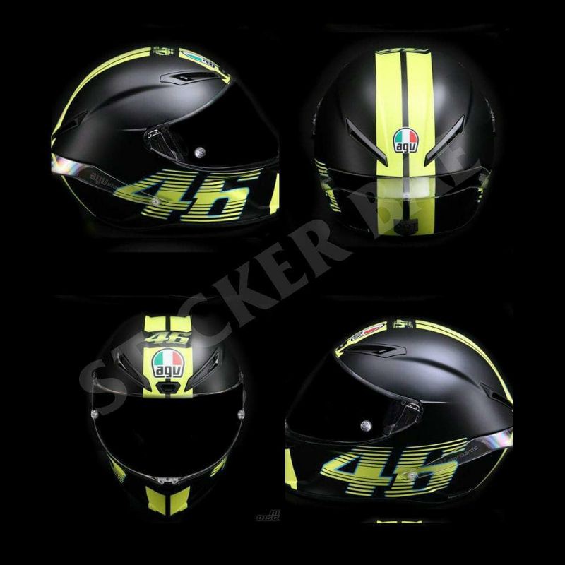 Detail Gambar Stiker Helm Valentino Rossi Nomer 55