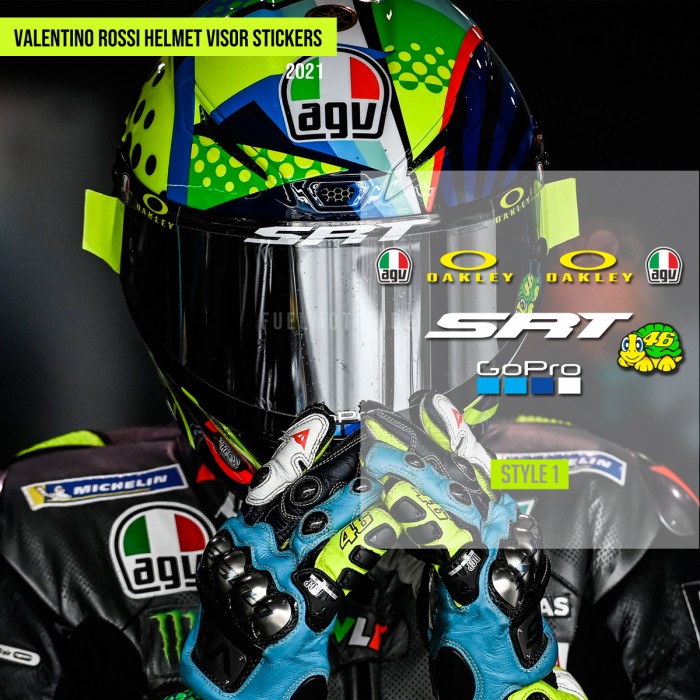 Detail Gambar Stiker Helm Valentino Rossi Nomer 7