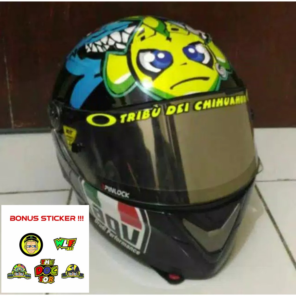 Detail Gambar Stiker Helm Valentino Rossi Nomer 9