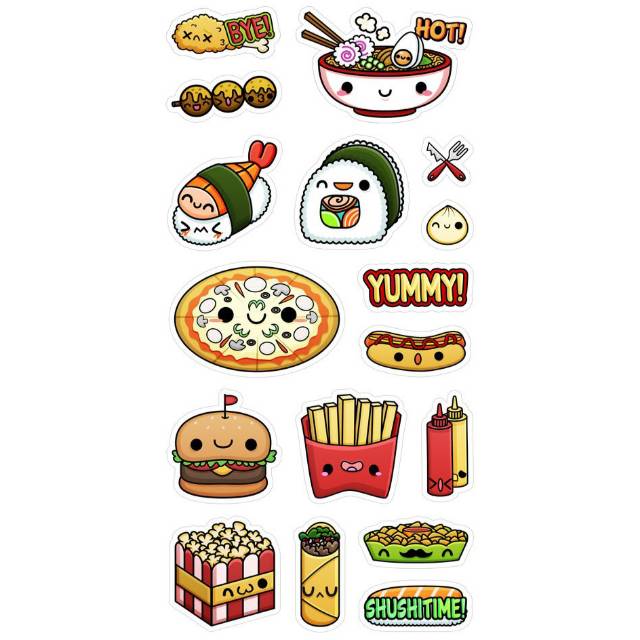 Detail Gambar Stiker Makanan Kartun Nomer 53