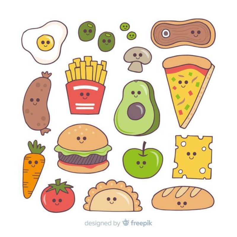 Detail Gambar Stiker Makanan Lucu Nomer 3