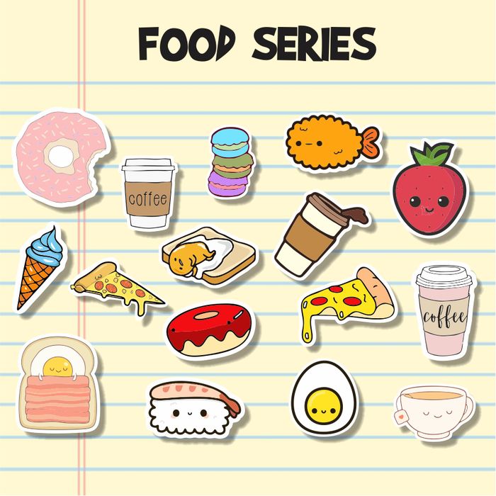 Detail Gambar Stiker Makanan Lucu Nomer 41