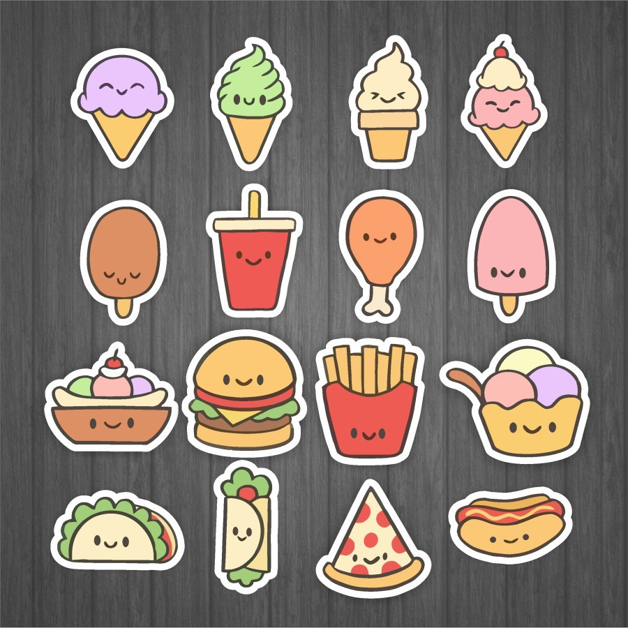 Detail Gambar Stiker Makanan Lucu Nomer 8