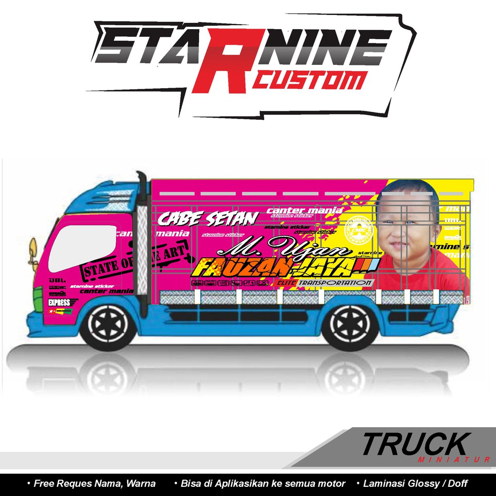 Detail Gambar Stiker Miniatur Truk Nomer 33