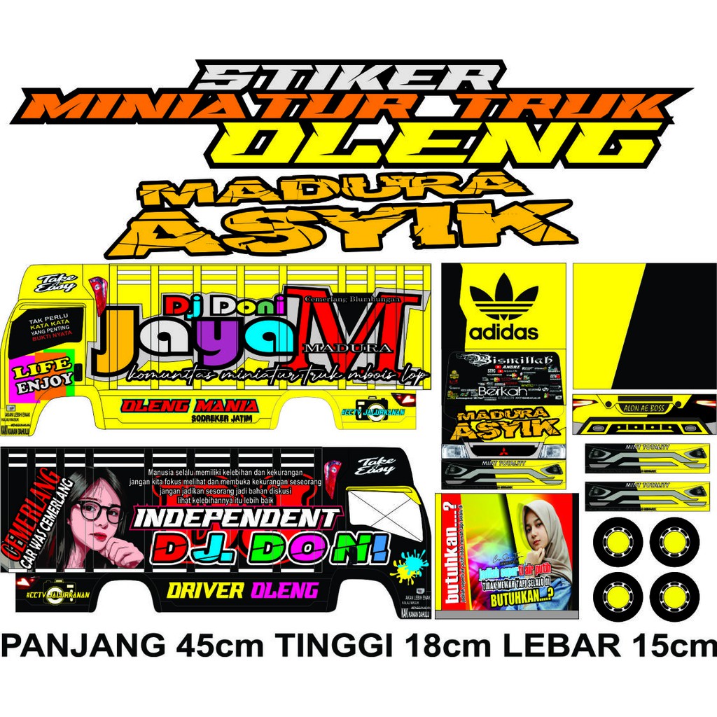 Detail Gambar Stiker Miniatur Truk Nomer 58