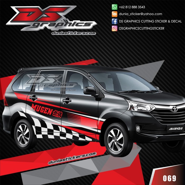 Detail Gambar Stiker Mobil Avanza Hitam Nomer 33