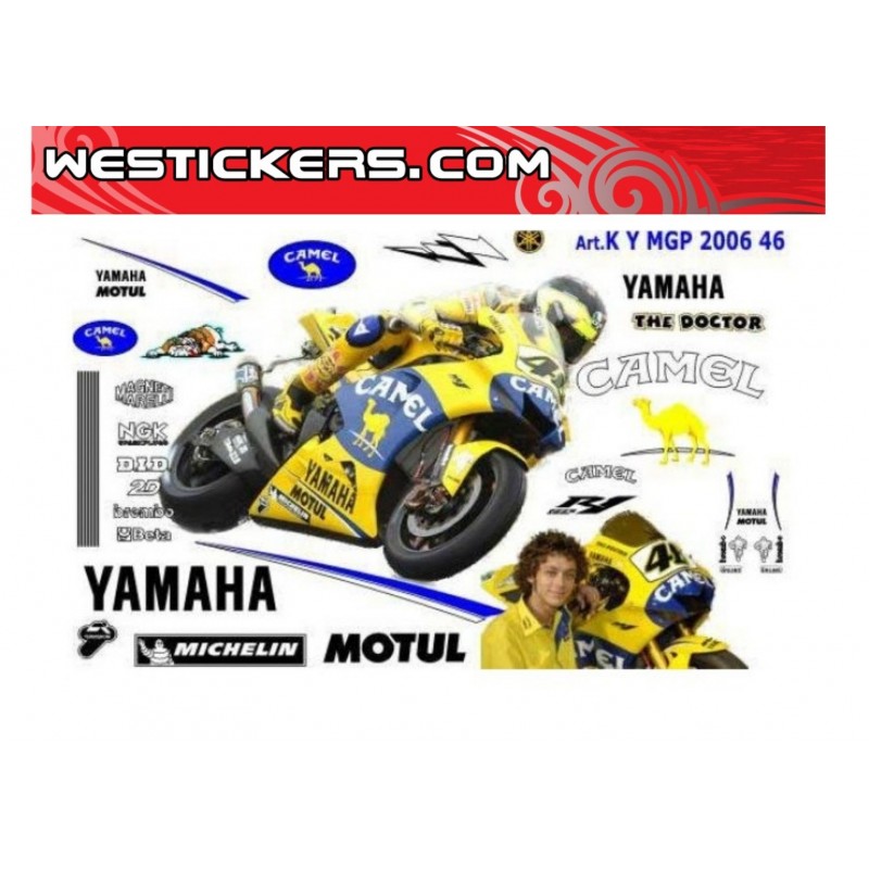 Detail Gambar Stiker Motor Gp Yamaha Rossi Nomer 9