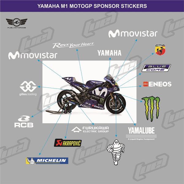 Detail Gambar Stiker Motor Gp Yamaha Rossi Nomer 18