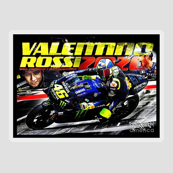 Detail Gambar Stiker Motor Gp Yamaha Rossi Nomer 32