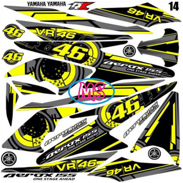 Detail Gambar Stiker Motor Gp Yamaha Rossi Nomer 35