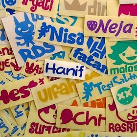 Detail Gambar Stiker Nama Nomer 23