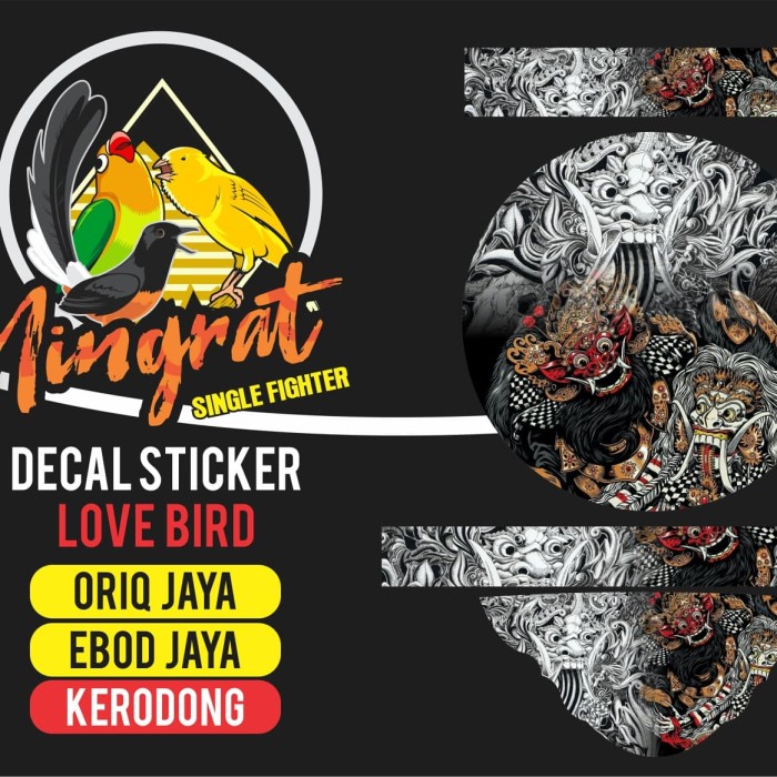 Detail Gambar Stiker Tebok Lovebird Nomer 21