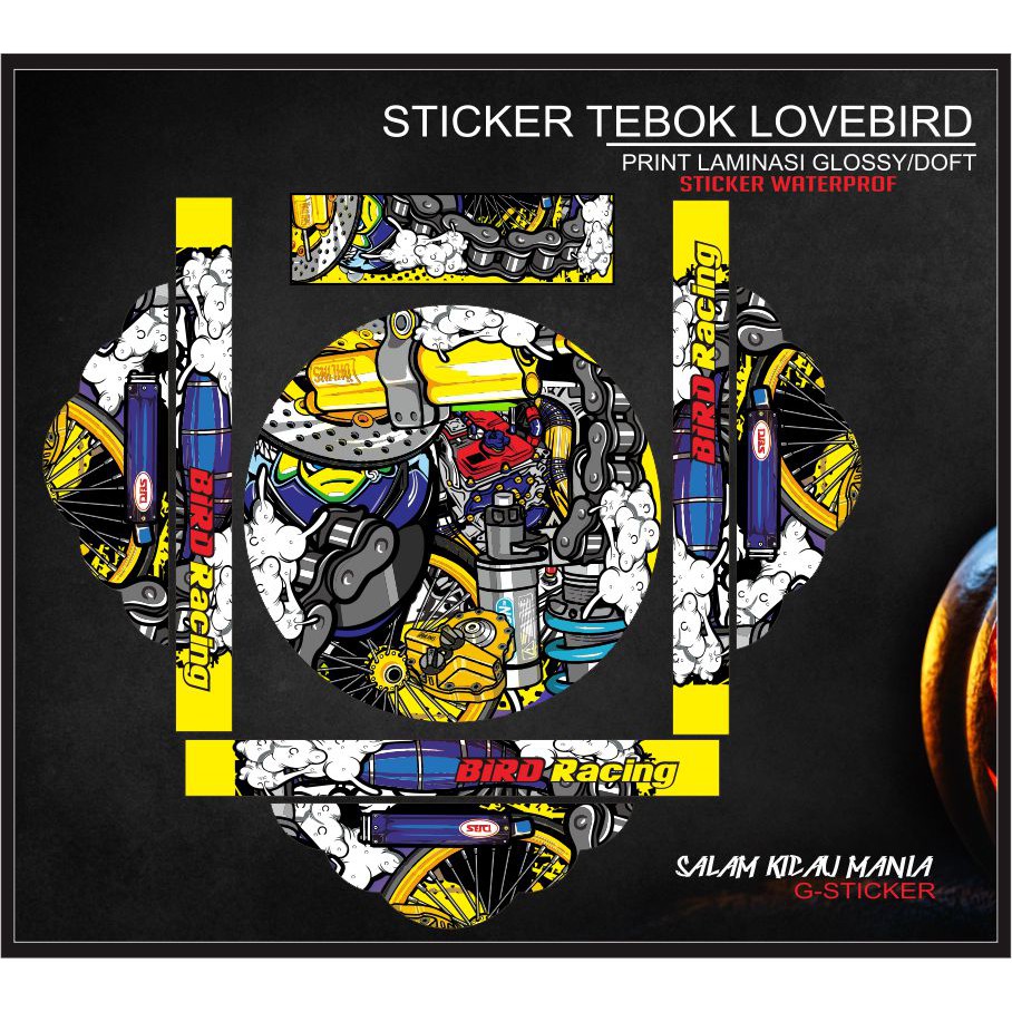 Detail Gambar Stiker Tebok Lovebird Nomer 52