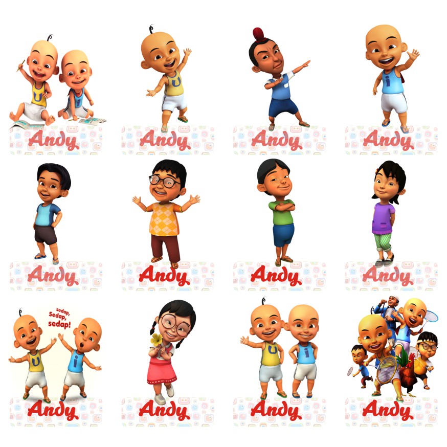 Detail Gambar Stiker Upin Ipin Nomer 9