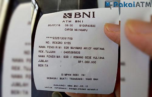 Gambar Struk Transferan Bank Bni Struk Bri - KibrisPDR