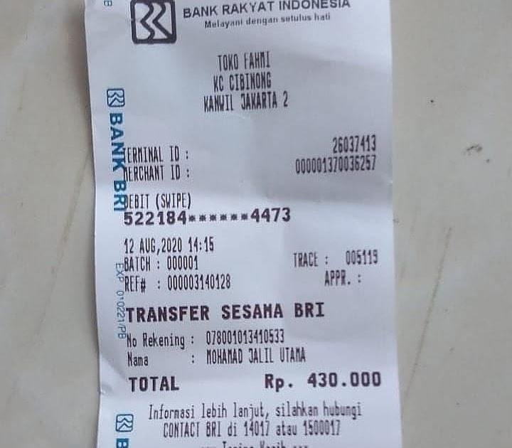 Detail Gambar Struk Transferan Bank Bni Struk Bri Nomer 2