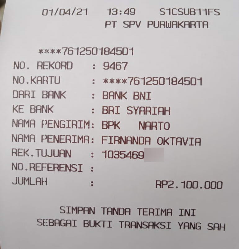 Detail Gambar Struk Transferan Bank Bni Struk Bri Nomer 17