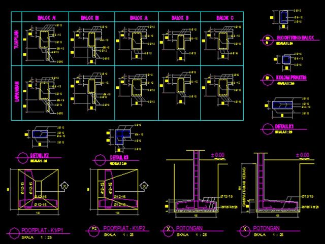 Detail Gambar Struktur Dwg Nomer 3