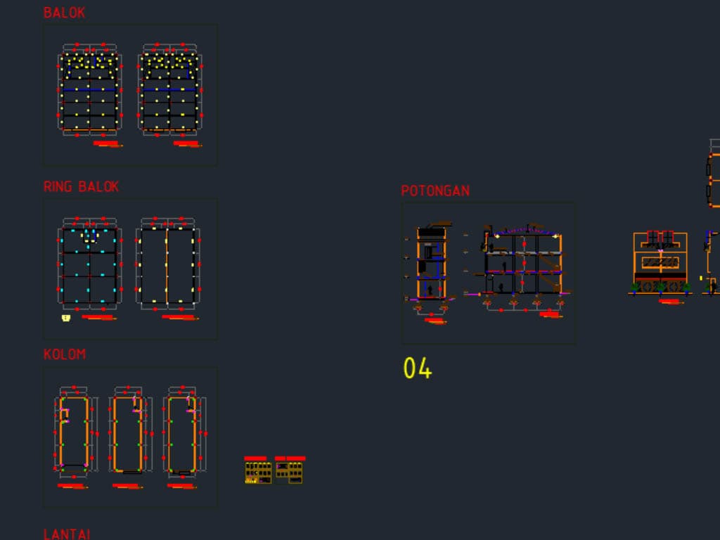 Detail Gambar Struktur Dwg Nomer 43