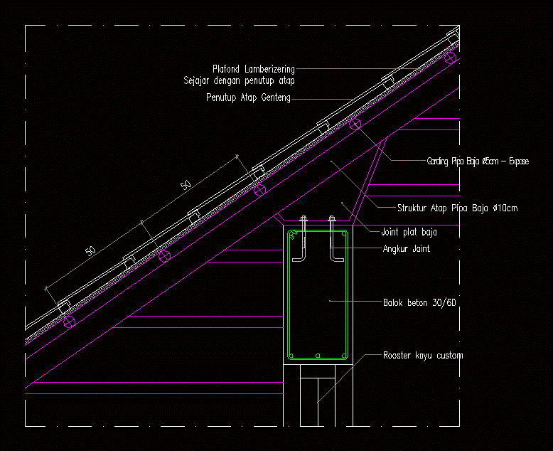 Detail Gambar Struktur Dwg Nomer 52