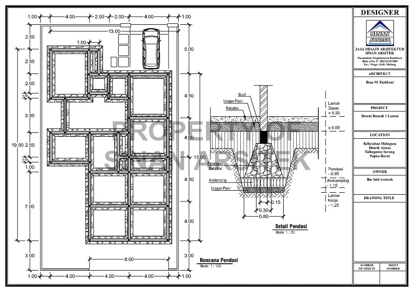 Detail Gambar Struktur Dwg Nomer 54