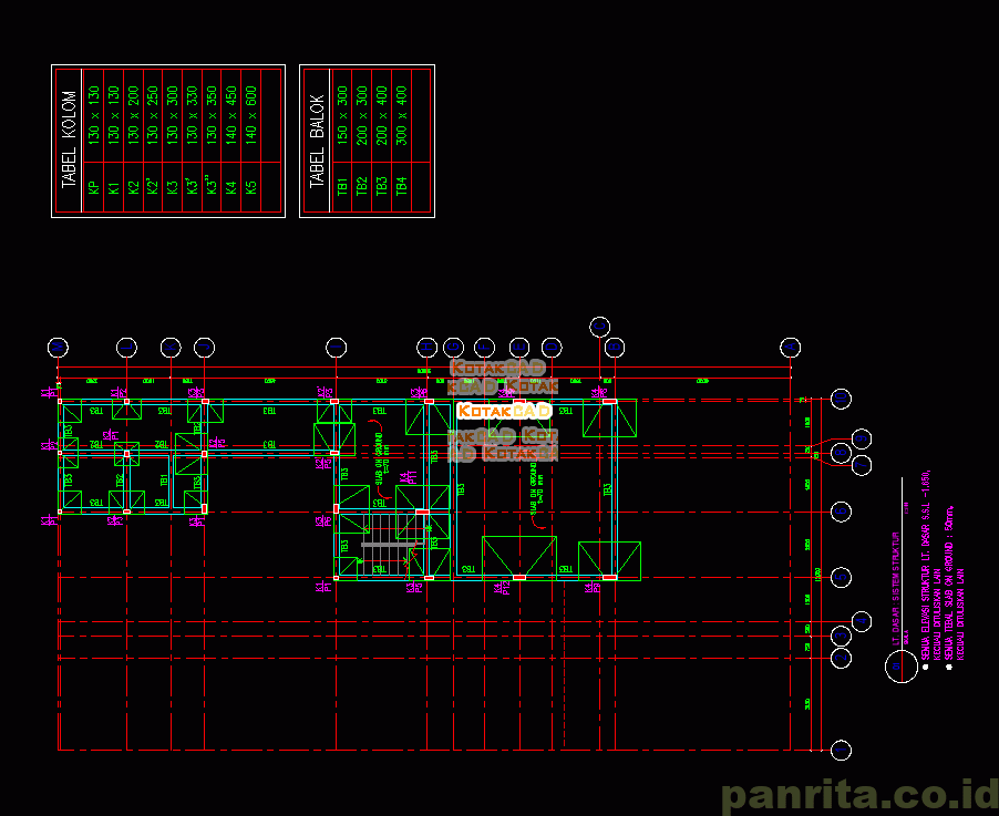 Detail Gambar Struktur Dwg Nomer 7