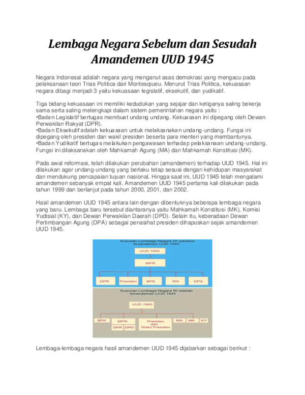 Detail Gambar Struktur Lembaga Negara Sebelum Dan Sesudah Amandemen Uud 1945 Nomer 48